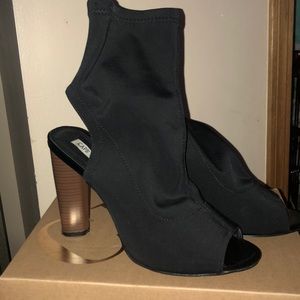 Open toe bootie heels